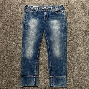 Decree Super Skinny Acid Wash Distressed Denim Jeans Size 13